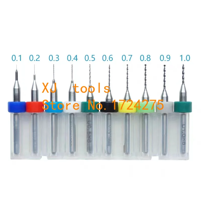 Novo 10 pçs mini conjunto de broca pcb 0.1-3mm importação carboneto pcb brocas placa de circuito de impressão mini conjunto de broca de perfuração cnc