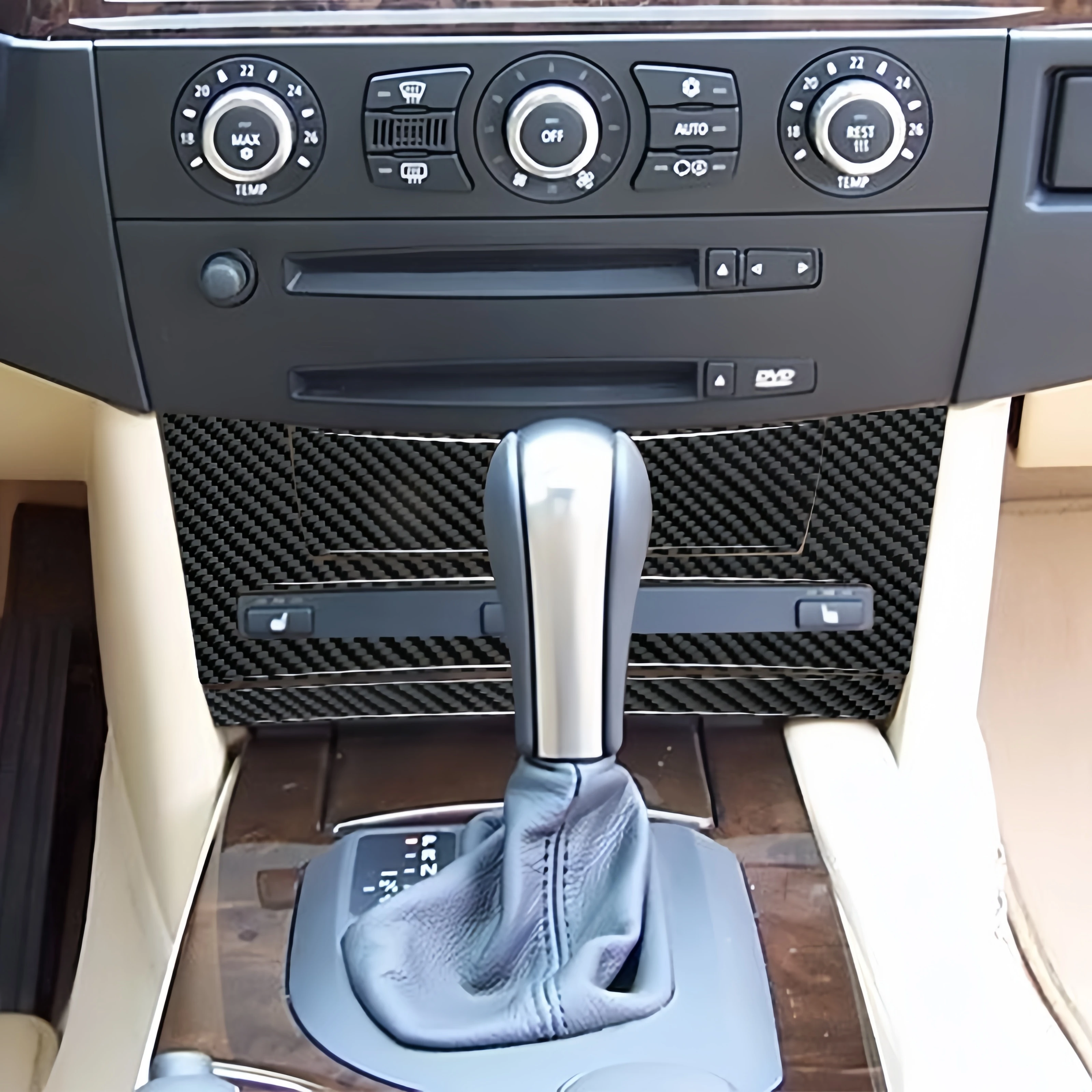 For BMW 5 Series E60 2004-2007 Carbon Fiber Auto Seat Control Panel Trim Cover Sticker Car Interior Decor Styling Accessories