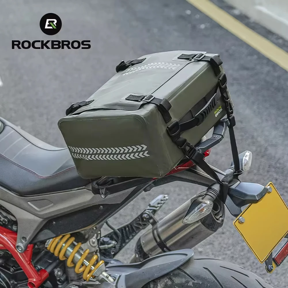 

Водонепроницаемая мотоциклетная сумка ROCKBROS для багажника, заднего сиденья, боковая сумка, расширяемая, со светоотражающими элементами, для туристических поездок