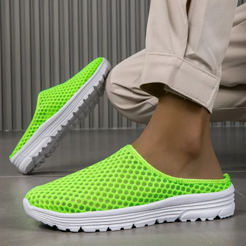 Mens Daily Walking Cloth Shoes Fine Elastic Knit Woven Upper Soft Flat Sole Anti Abrasion Indoor Casual Footwear