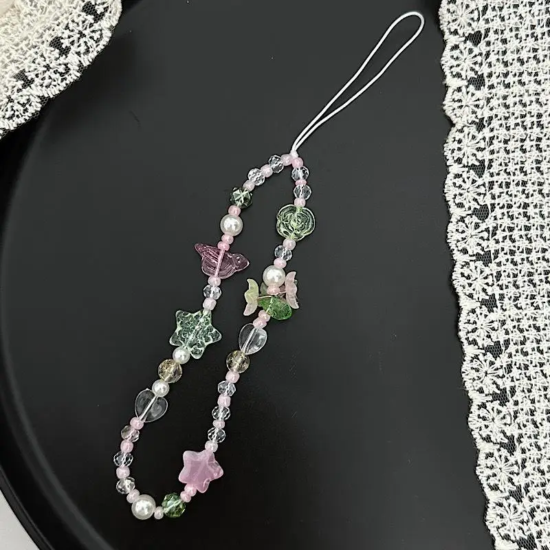 الربيع الطازجة فراشة الحب مطرز سلسلة الهاتف المحمول CCD كاميرا حقيبة معلقة سلسلة Ins جو الشعور #3