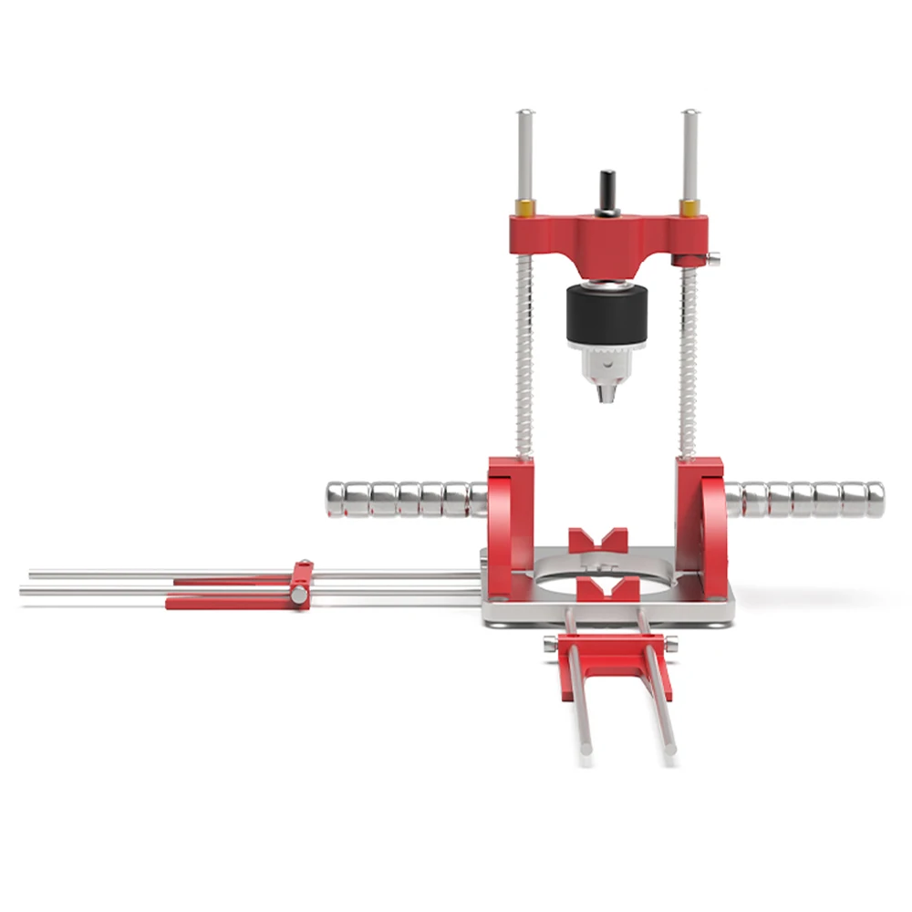 دليل الحفر الدقيق Allsome لمثاقب الطاقة، حامل مرفق دليل متعدد الزوايا مع ظرف لقطع العمل المسطحة والمستديرة