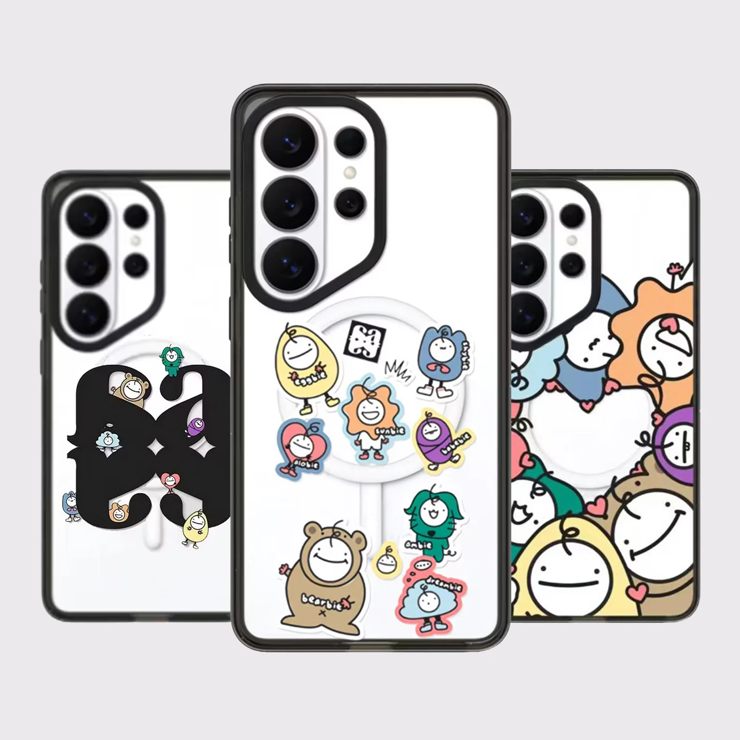 Cartoon Love Face Graffiti Acrylic Case for Samsung Galaxy S26 S25 S24 S23 Ultra S26U S24+ S25+ S26 Plus Protective Case