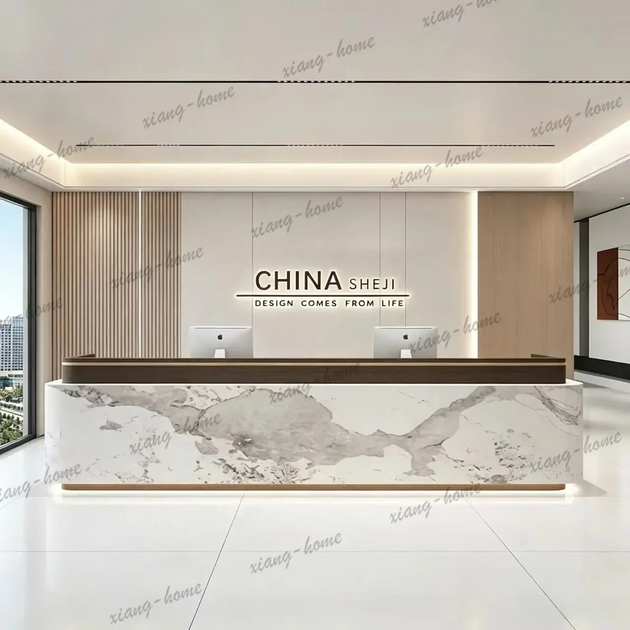 lsLight Luxury Round Reception Desks Delicacy Tiny Cute Style Creative Desk Table Trendy Italian Empfangstheke Office Furniture