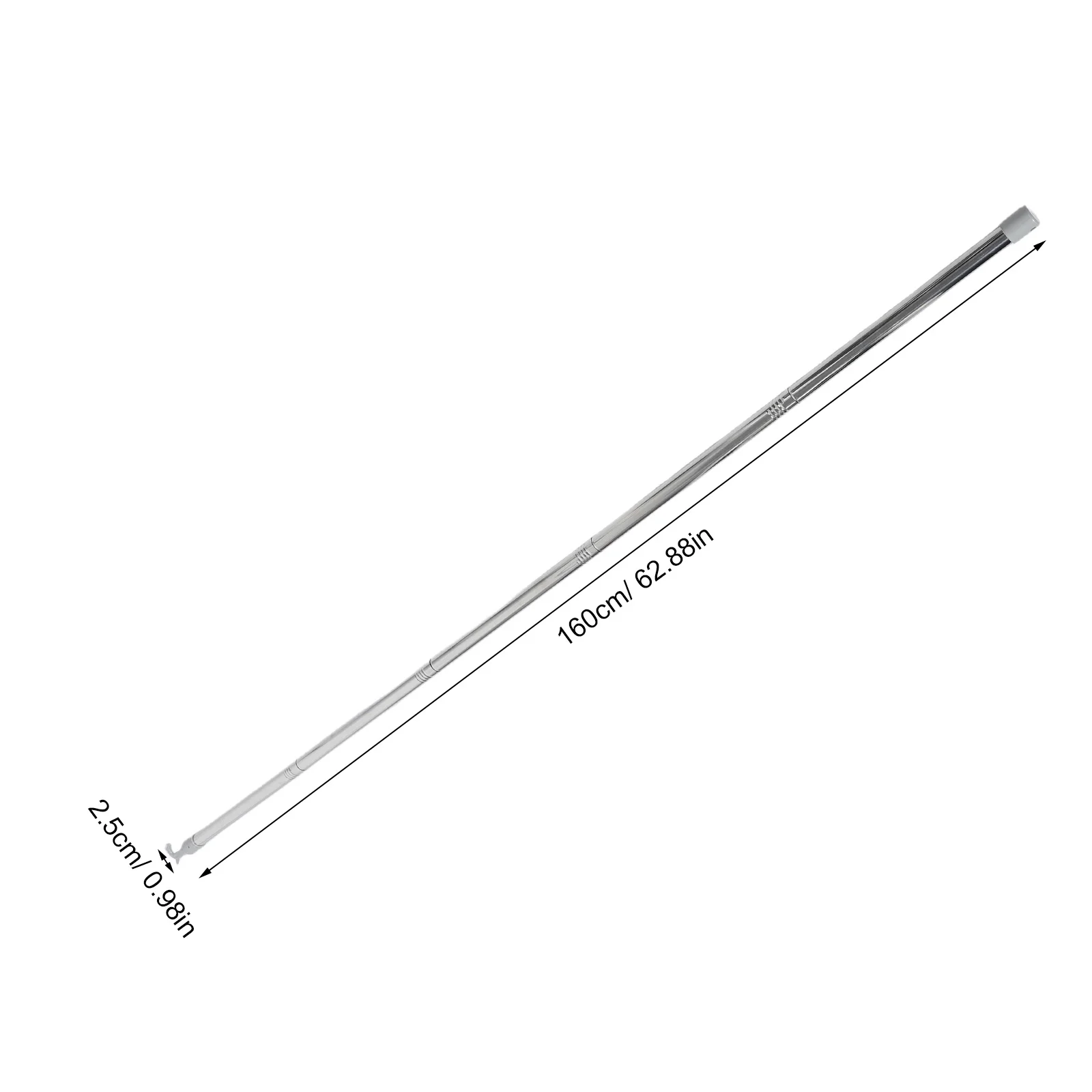 2M dakraampaal met haak Verstelbare roestvrijstalen gordijntrekstok voor hoge ramen Telescopische raamschaduwstang Luifel