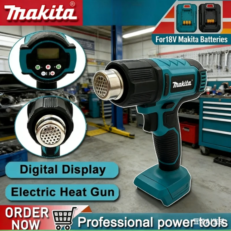 makita-cordless-550°c-temperature-control-heat-gun-handheld-hot-air-gun-with-led-display-soldering-thermal-blower