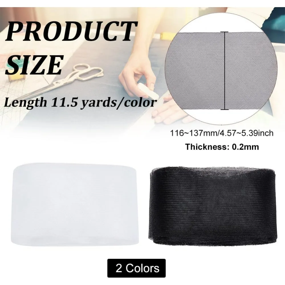 23 Yards Soft Horsehair Braid 5 Inch Wide 2 Colors Polyester Boning for Sewing Hair Ribbon Wedding Gowns Dress Headdress