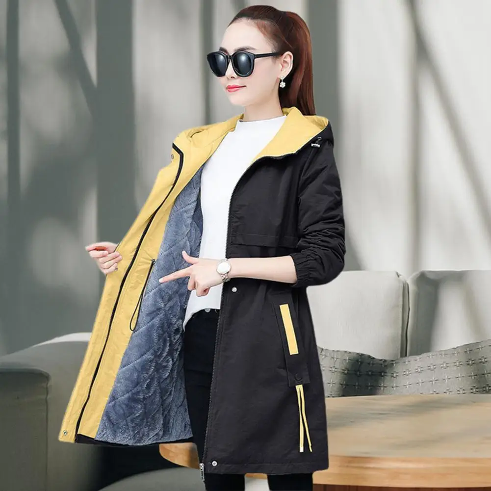 New 2023 Autumn Winter Plus Velvet Warm Jacket Coat Women\'s Long Hooded Sweater Fashion Woolen Jacket Casual Trench Coats 3XL