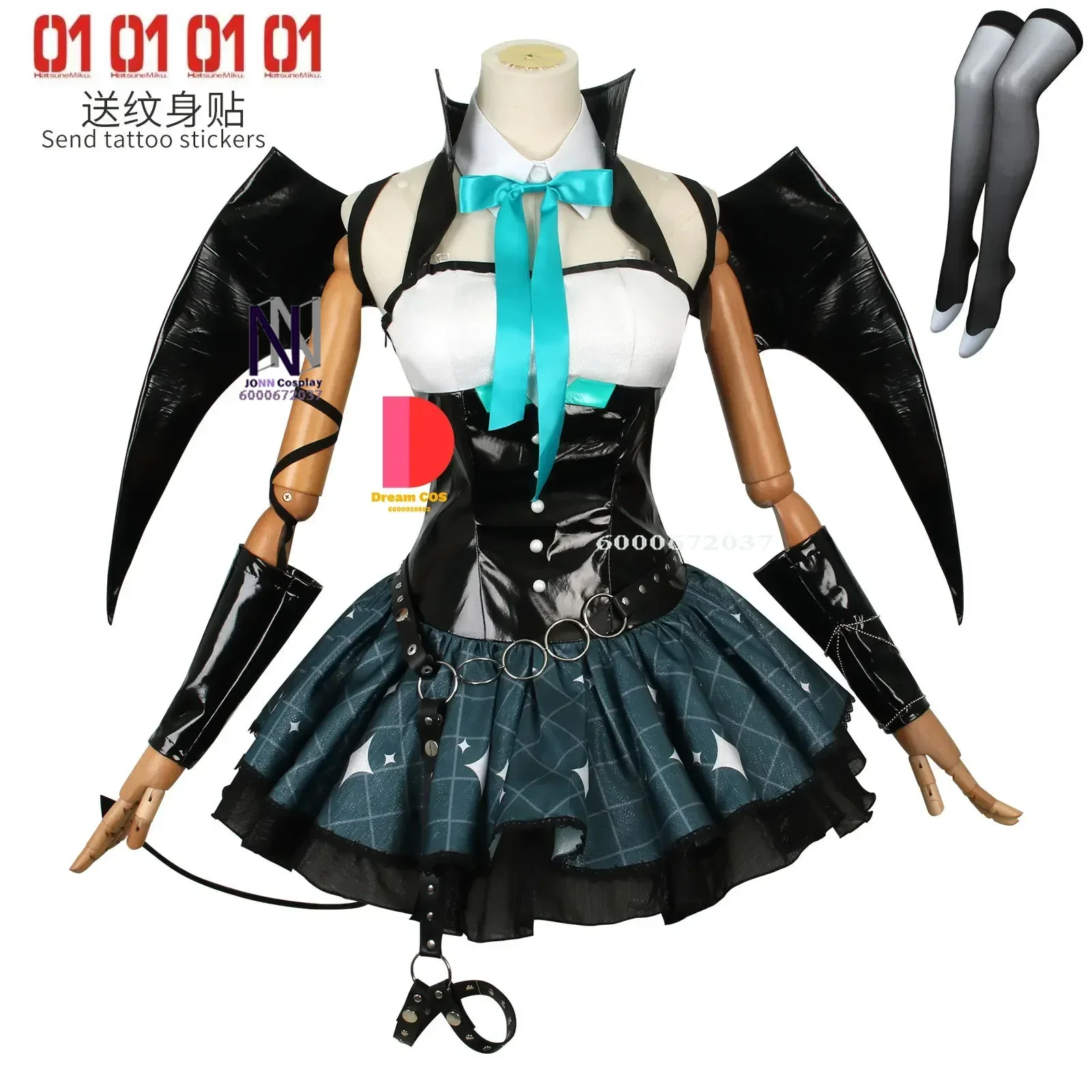 

Anime Exclusive Design Demon Mikuu Cosplay Costumes Devil Hatsune Cosplay Uniform New Arrival Dress Wigs Wings Halloween Party