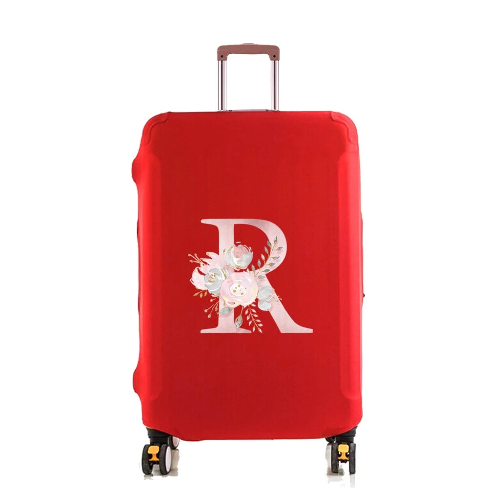 غطاء الأمتعة حامي مرونة الغبار حقيبة الموضة غطاء غبار صالح 18-28 بوصة عربة الأمتعة الأحرف الأولى الوردي زهرة طباعة #6