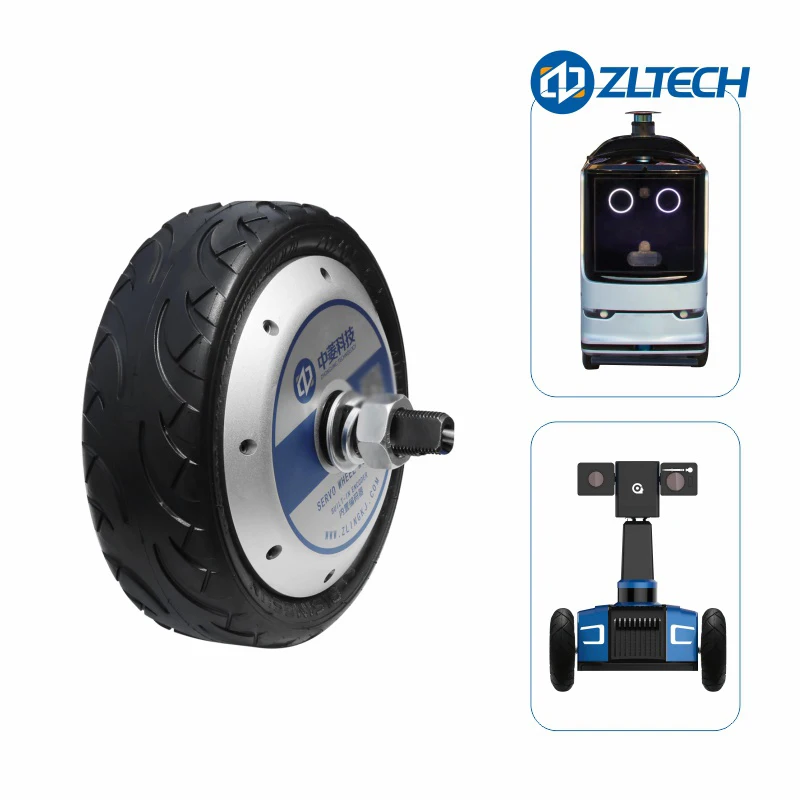 10 polegadas 48V 800W 20N.m 300kg Carga IP65 Brushless Gearless AGV DC Wheel Hub Servo Motor com codificador