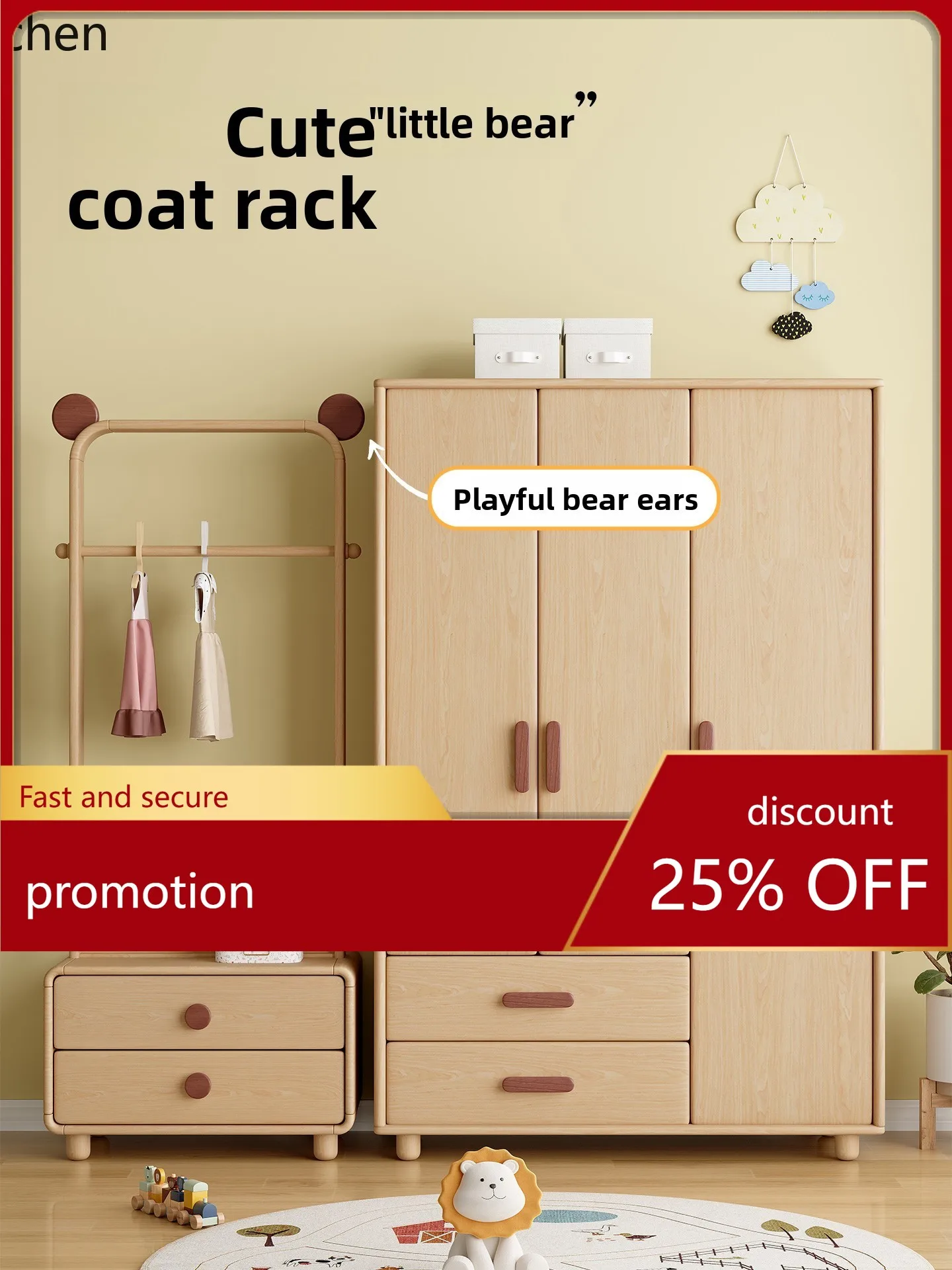 

ZMLwardrobe solid wood bedroom storage cabinet locker household large-capacity storage cabinet