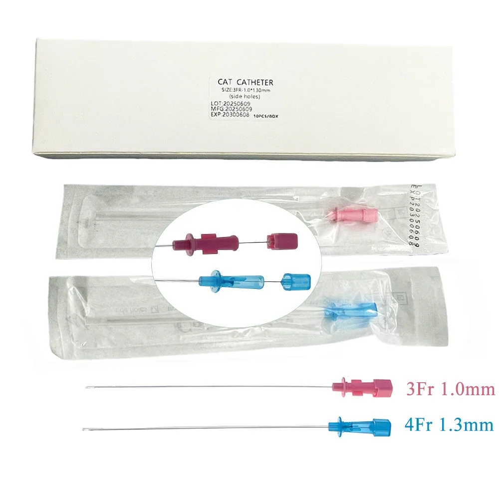 10PCS/Box Pet Sterile Disposable Catheter with Side Hole & Probe for Feline Urinary Obstruction Relief Urethral Catheterization