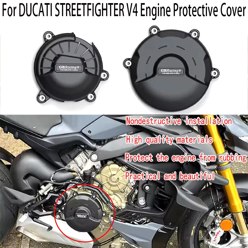 

For DUCATI Streetfighter V4 Engine protective cover Ducati V4 Engine protective cover Clutch protection cover Body side cover