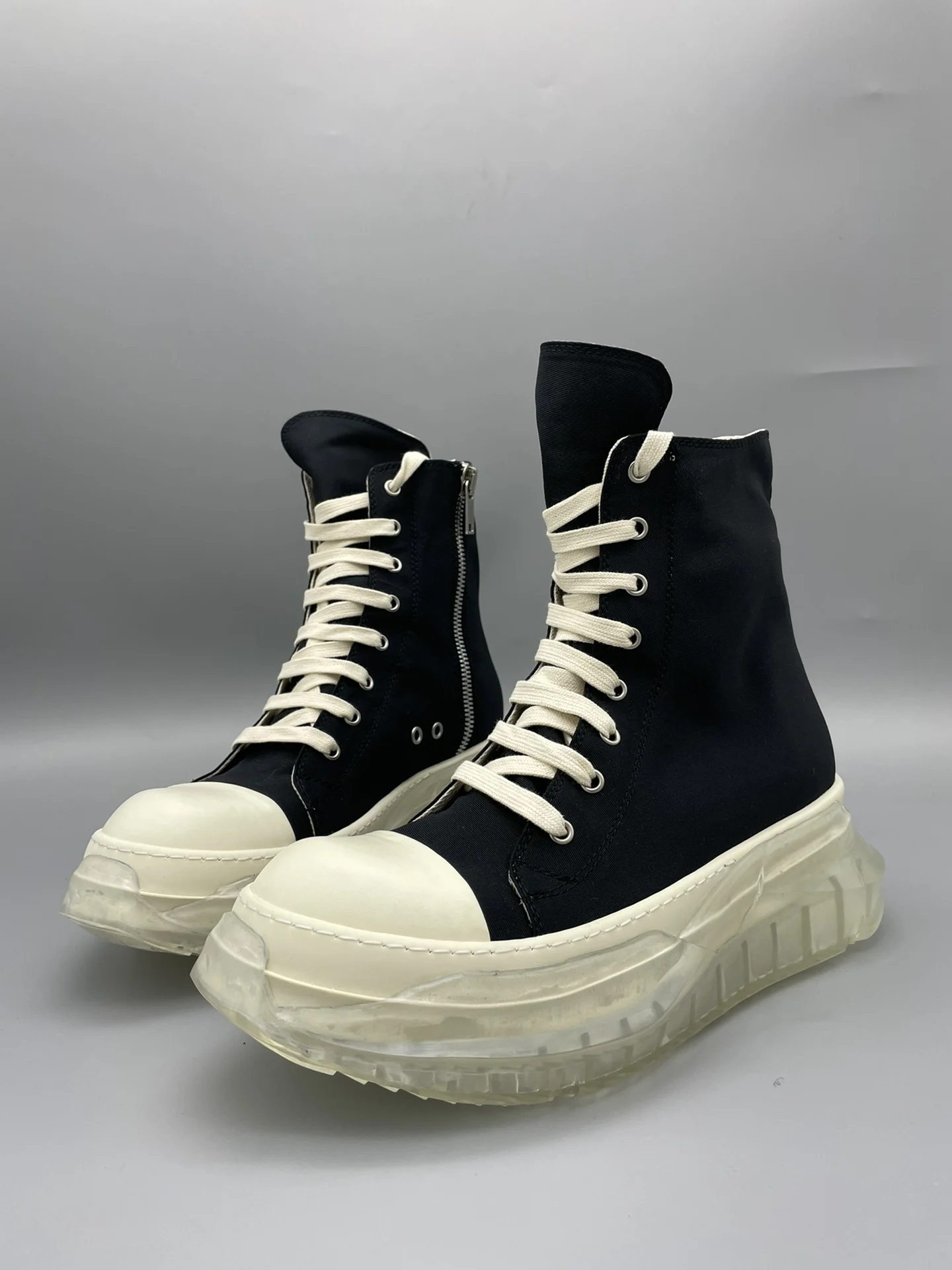 Men Platform Shoes High Top Casual Canvas Luxury Trainers Lace Up Women Sneakers Zip High Street Designer Autumn Boots - view 2