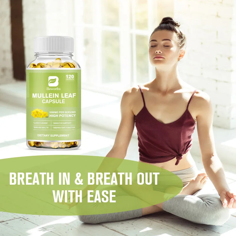 BEWORTHS Organic Mullein Leaf Lung Detox & Cleanse Healthy Respiratory, Bronchial &Immune Function Herbal Supplement