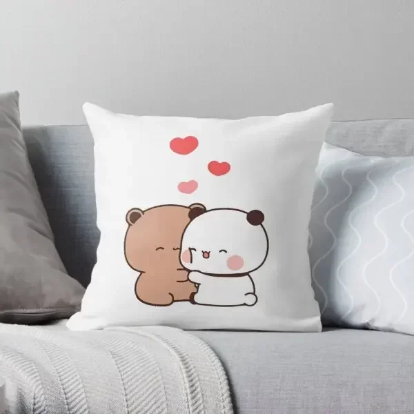 Panda Bear Bubu Dudu Pillowcase Cotton Velvet Creative Zip Decor Pillow Case Sofa Cushion Cover Pillow Cover 45x45cm 18x18Inch