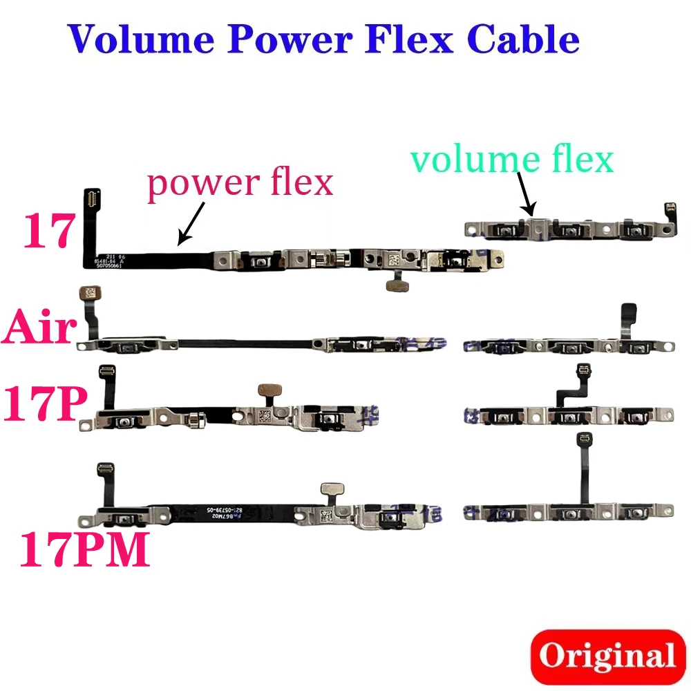 Original For IPhone 17 Air 17pro 17 pro max Power Volume flex cable On Off Replacement PartS