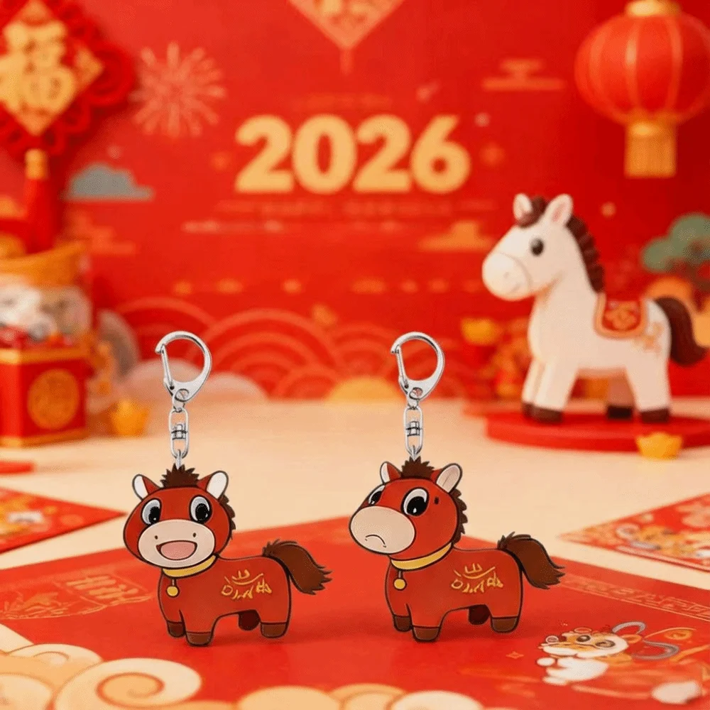 Брелок-«Плачущий-конь»-из-акрила-мини-подвеска-в-виде-лошади-украшение-для-сумки-брелок-«Смеющийся-конь»