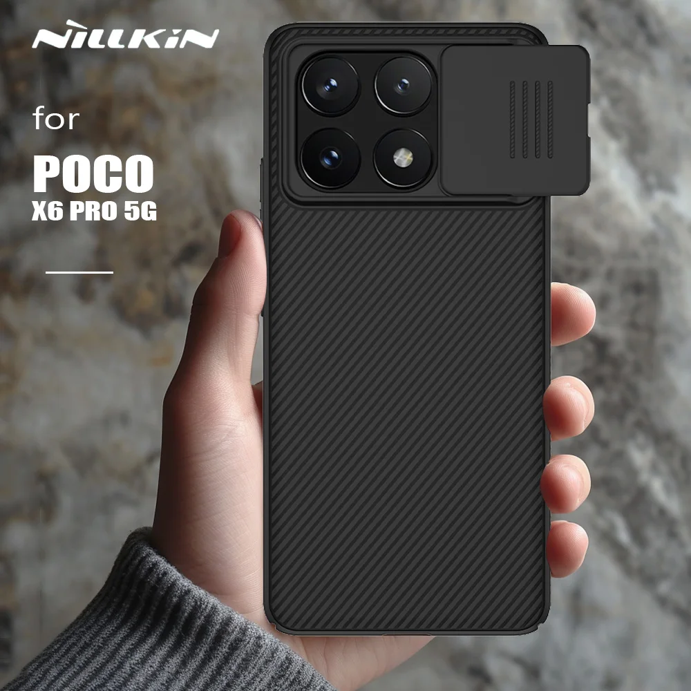 for Poco X6 Pro 5G Case Nillkin CamShield Slide Camera Case Ultra-Thin Frosted Shield for Xiaomi Poco X6 Pro 5G 5G Lens Cover