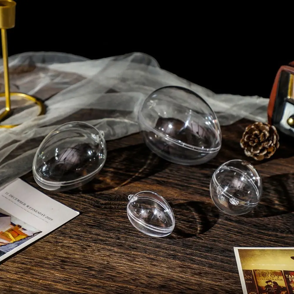 

5PCS Home Decoration Egg Shape Easter Eggs Hanging Decor Party Supplies Fillable Plastic Clear Ball Hollow Favors Candy Box