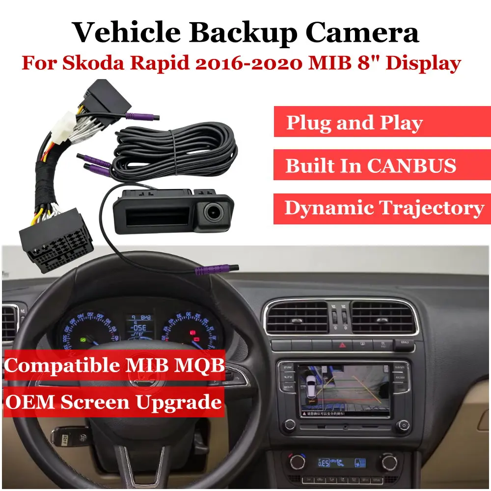 Plug & Play Vehicle Backup Camera For Skoda Rapid Mk1 NH 2016-2019 MIB MQB 8