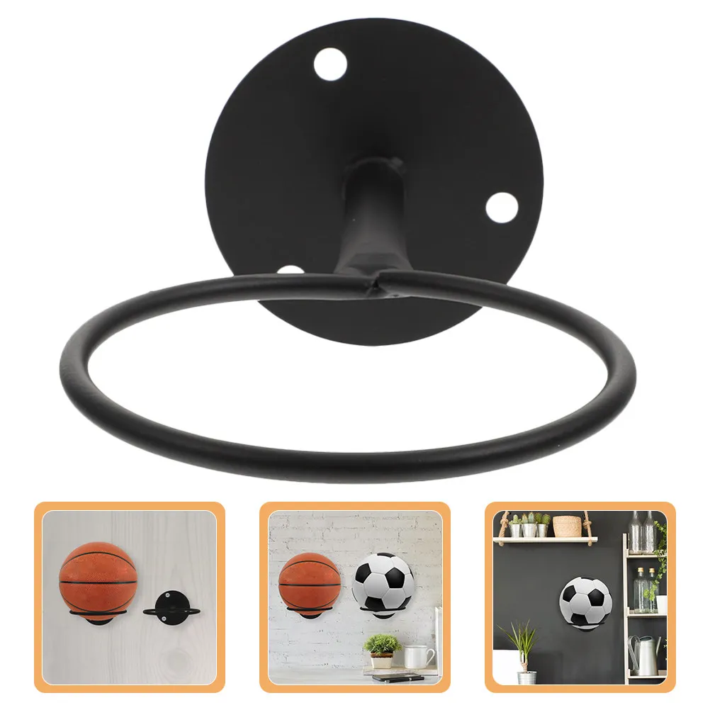 3Pcs Metal Basketball Display Rack Wall Mounted Sports Balls Holder for Basketball Football Soccer Rugby Gym Home Organization