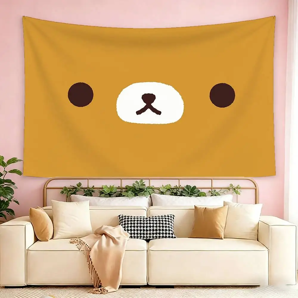 Cute R-Rilakkuma Flags Wall Hanging Tapestry Outdoor Garage Room Decorative flag Background Blanket