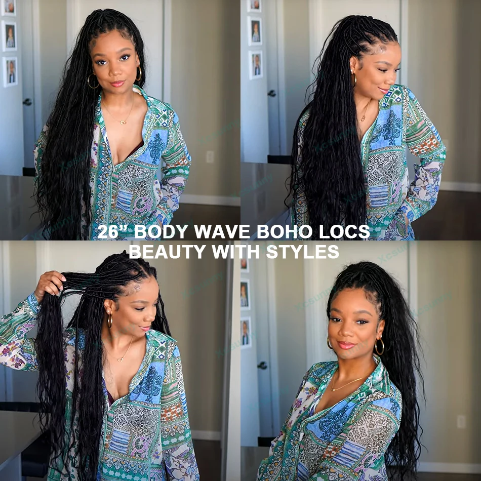 Boho Locs Crochet Hair Human Hair Curls Pre Looped Crochet Hair Human Hair Body Wave Ends For Black Women Synthetic Locs