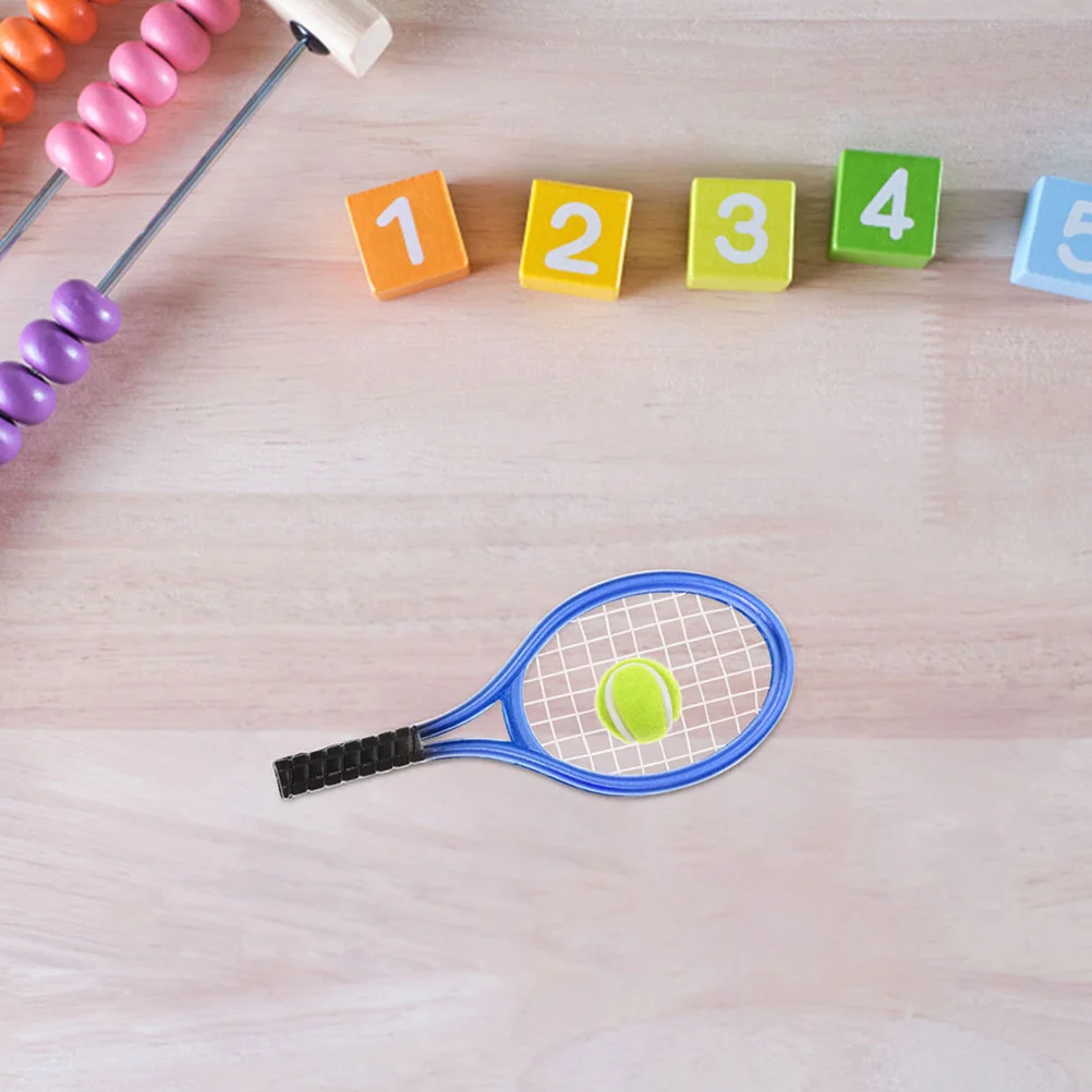 Dollhouse Tennis Toy Children's Room Decoration Toys Ornamental Mini Cabinet Household Racket Plastic Photography Props Model