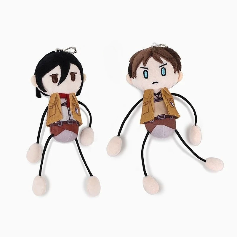 New Cartoon Anime Attack on Titan Eren Captain Levi Mikasa Wings of Freedom Doll Plush Pendant Doll Gift