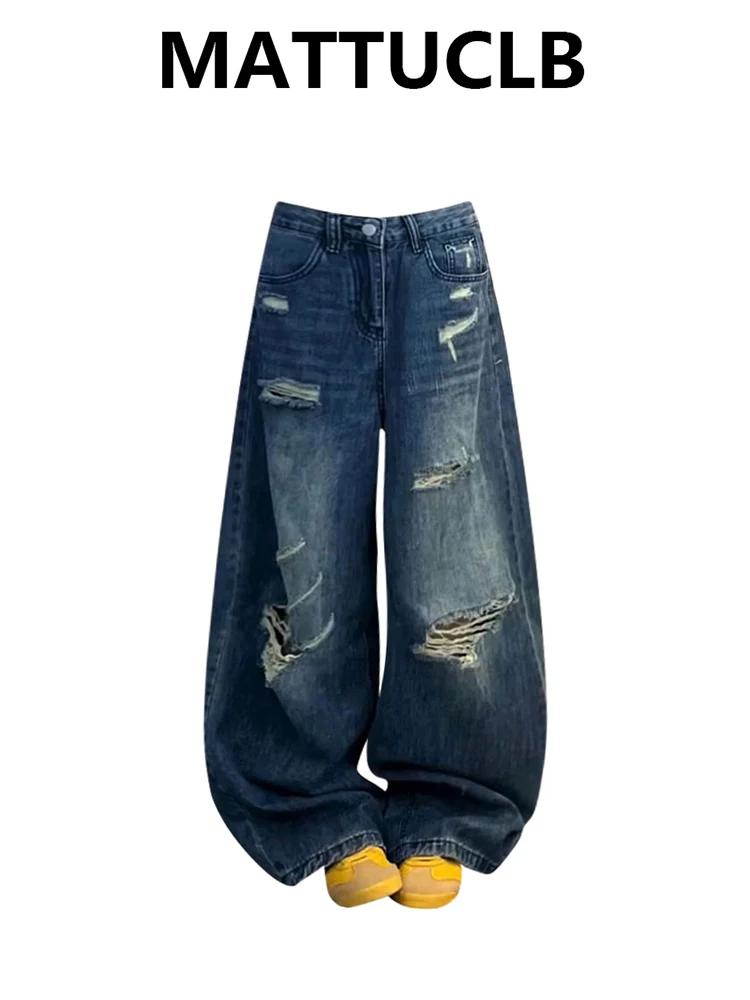 

Летние женские мешковатые джинсы Abi Tomboy, корейская мода, шикарные джинсовые брюки в стиле гранж Y2K Harajuku, 2000-е, High Street, унисекс