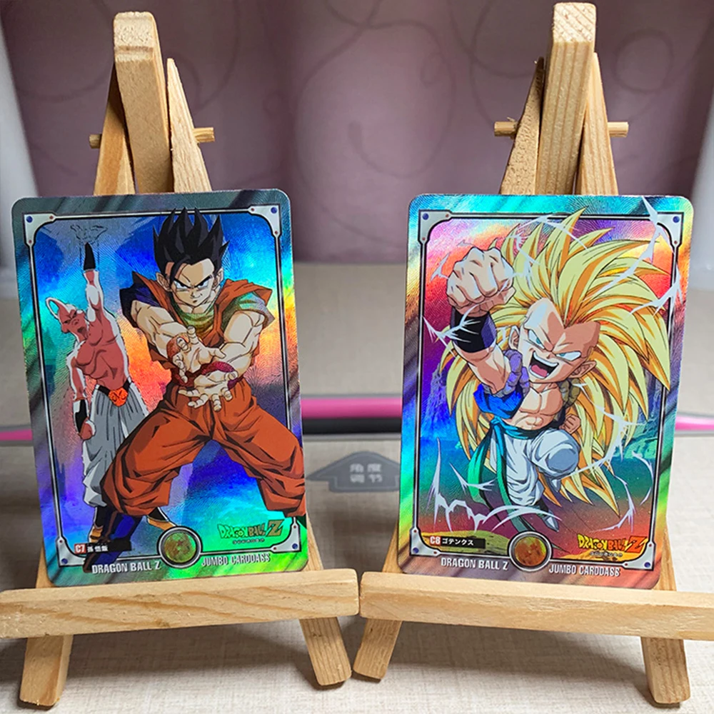 Dragon Ball Son Goku Rainbow ฟอยล์คอลเลกชันการ์ดวันหยุดของขวัญ DIY 9 ชิ้น/เซ็ตโฮมเมด Glitter การ์ดคริสต์มาสของขวัญ