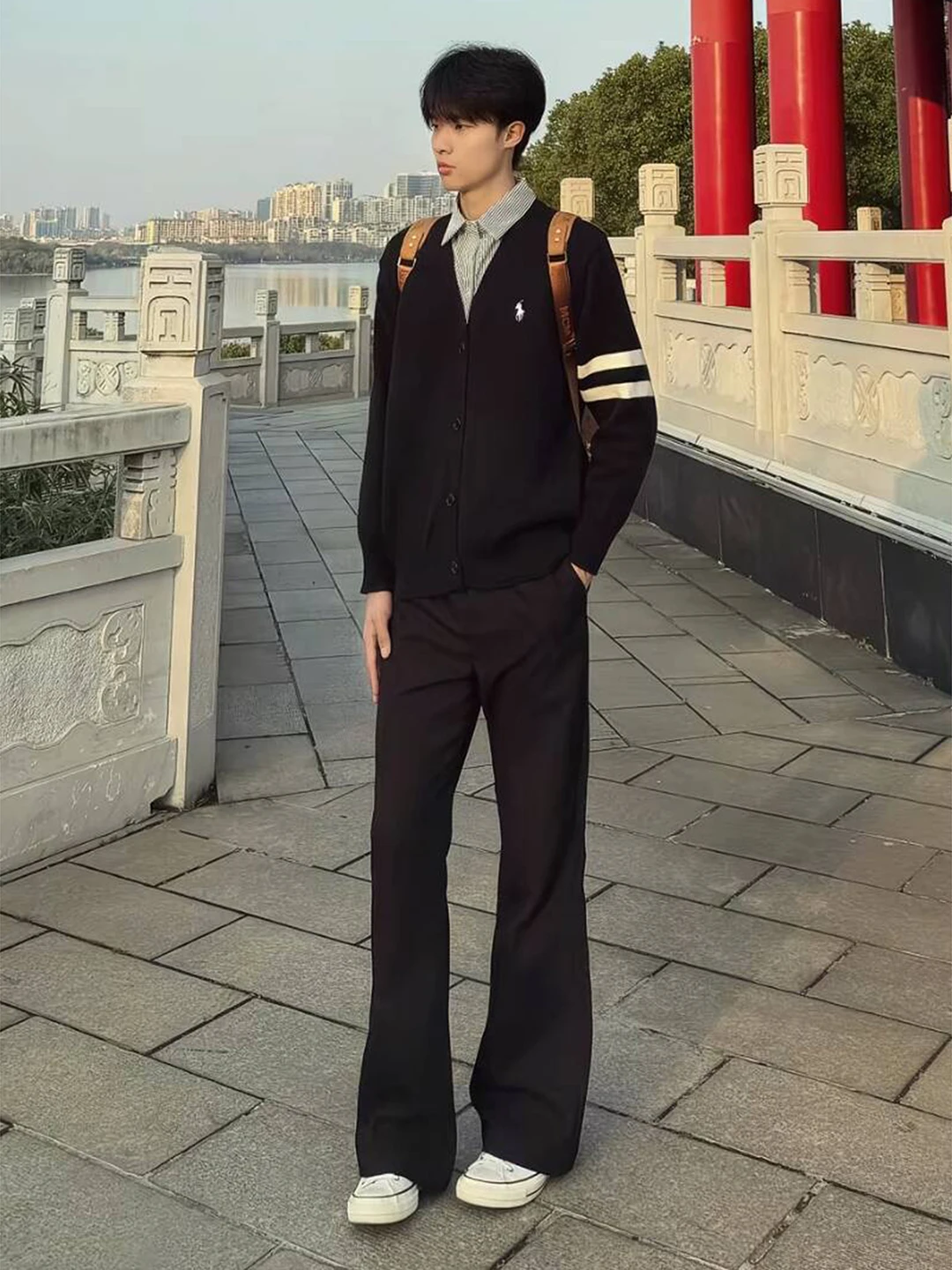 

Cleanfit Men's Bla Bell Bot Trousers Spring Season American Drape Suit Pants Waist Lift Slimming Straight Leg Pants