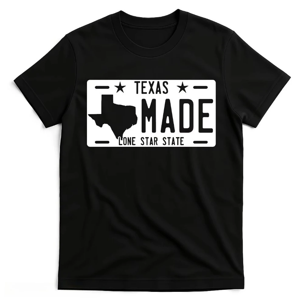 Vintage Texas Lone Star Austin License Plate Printed Cotton T-Shirt Casual Unisex Tee Women Western Retro Outfit