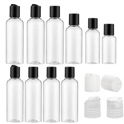 5 Stück 30/50/60/100ml Plastik-Quetsch flaschen mit Scheiben verschluss klare Reise behälter für Cremes Shampoo Lotionen flüssige Körpers eife