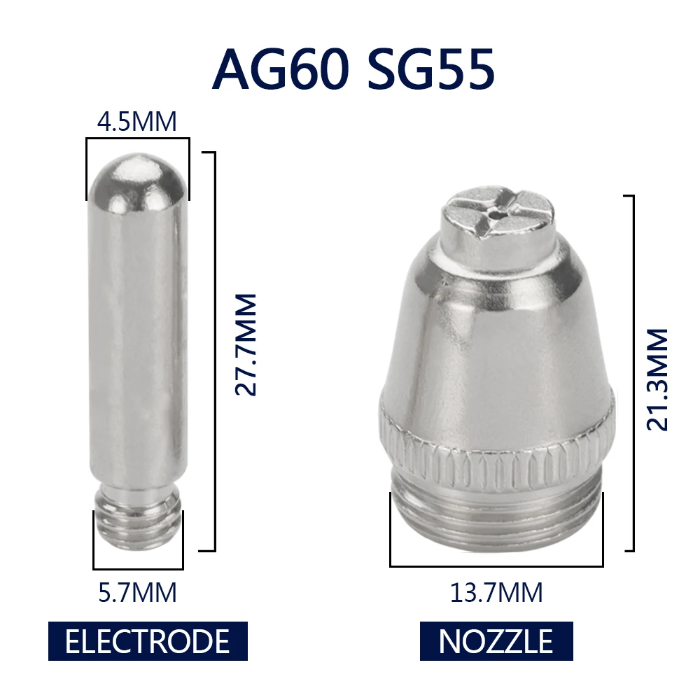 AG60 SG-55 AG-60 WSD-60 taglierina al Plasma taglio torcia punta ugelli elettrodi tazze guida distanziatore Kit di materiali di consumo