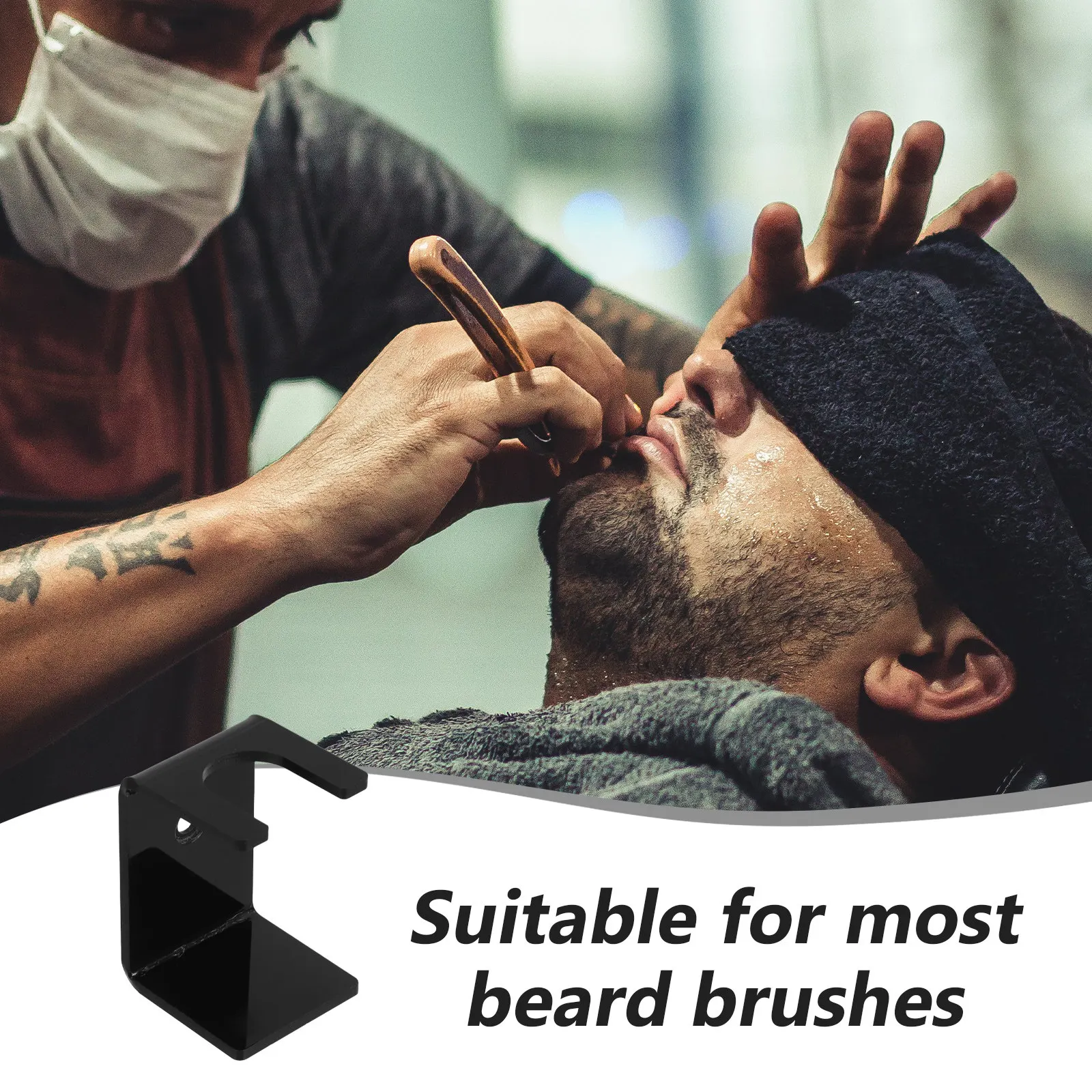 Sleek Shaving Brush Stand Razor Organizer Durable Bathroom Grooming Tool Holder Multifunctional Space Saving Design