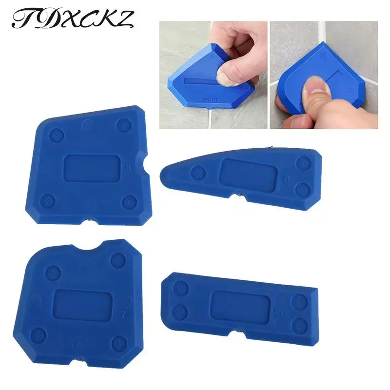 4Pcs  Caulking Tool Kit Silicone Joint Sealant Spreader Spatula Scraper Edge Repair Tools Floor Tile Edges Cleaner