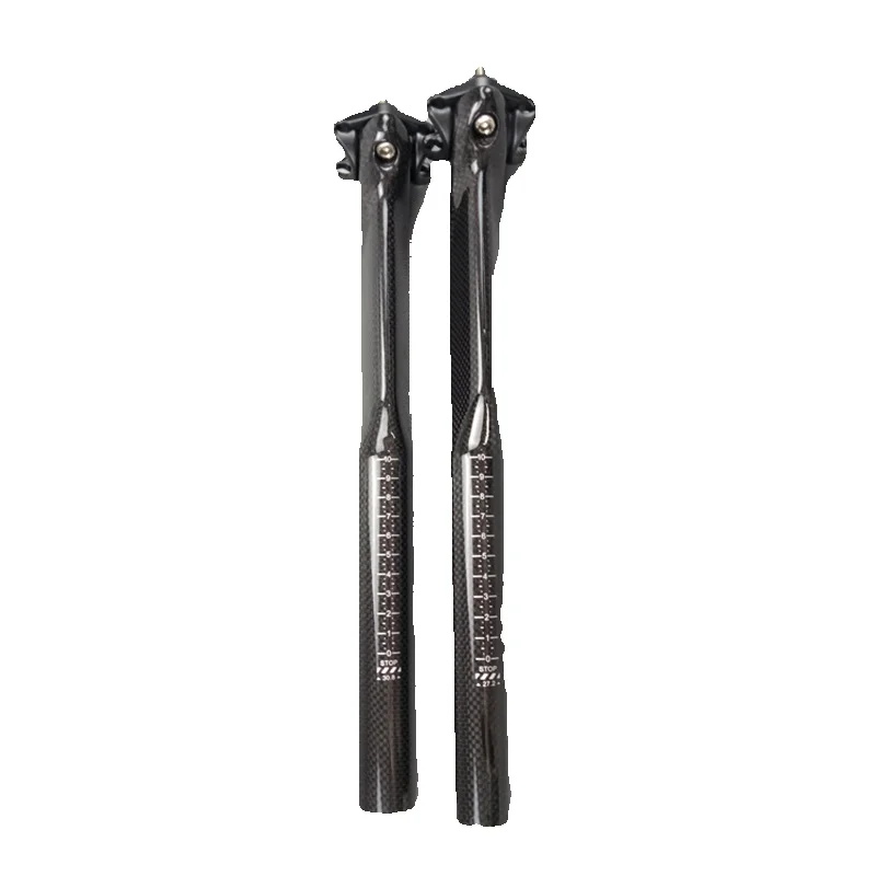 Pełna sztyca do roweru górskiego z włókna węglowego 3K, sztyca do roweru szosowego, ultralekkie części rowerowe, 210 g, 27,2 mm — zdjęcie 2