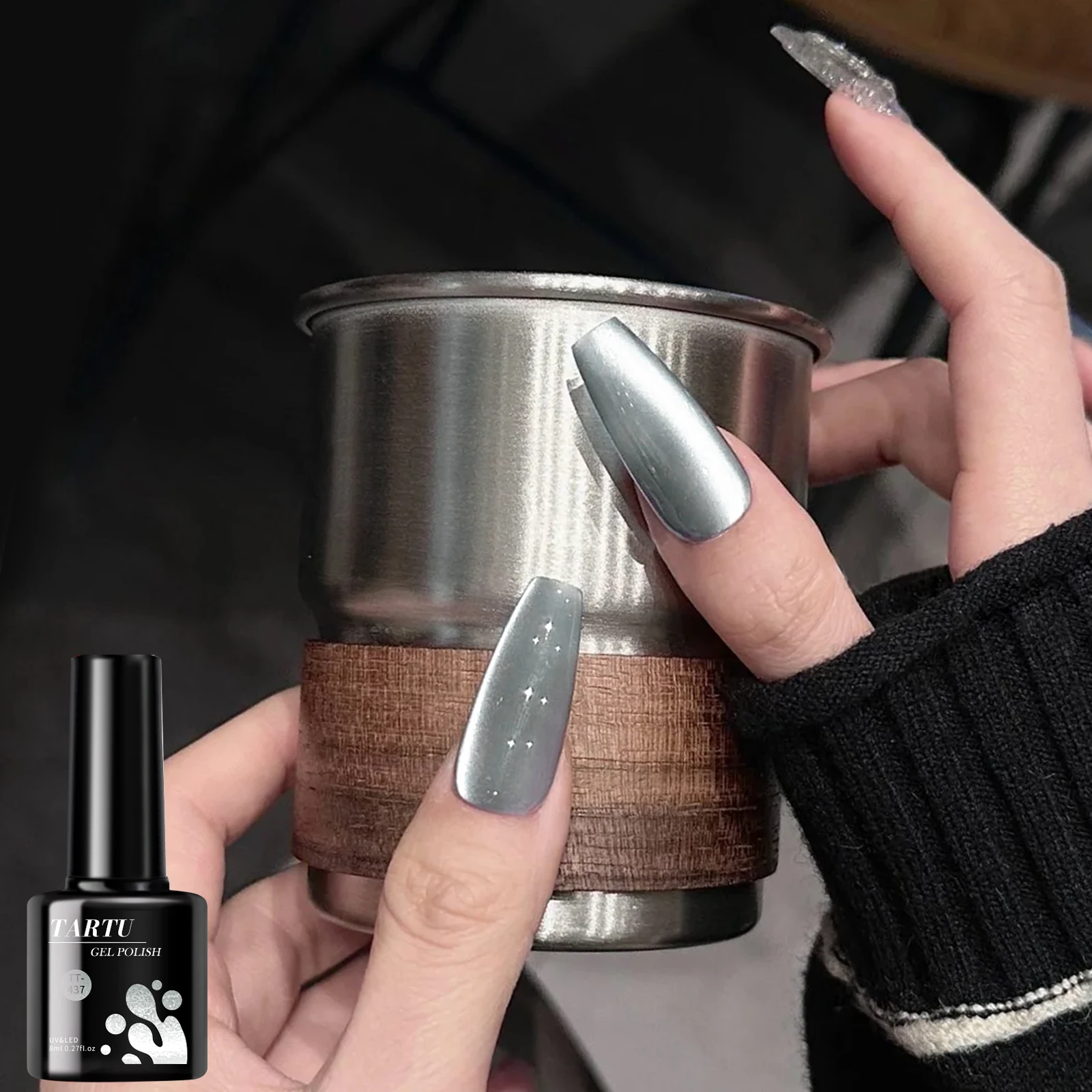 Katzenaugen-Gel-Nagellack, Rot, Braun, Schwarz, 8 ml, Soak Off LED/UV, holografische Glitzer-Nagelkunst, für Zuhause, Salon, Maniküre, Geschenk für Frauen