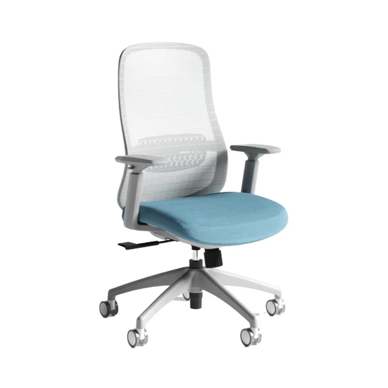 

High-quality modern office chair with adjustable headrest nylon cooling function with backward tilt function