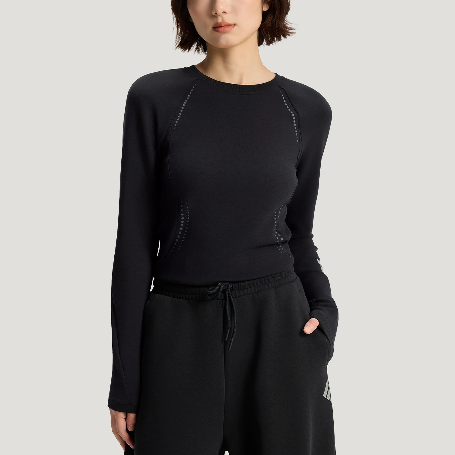 

Оригинальная женская трикотажная спортивная футболка Adidas 2026 с длинными рукавами, облегающего кроя, эластичная, KV4860