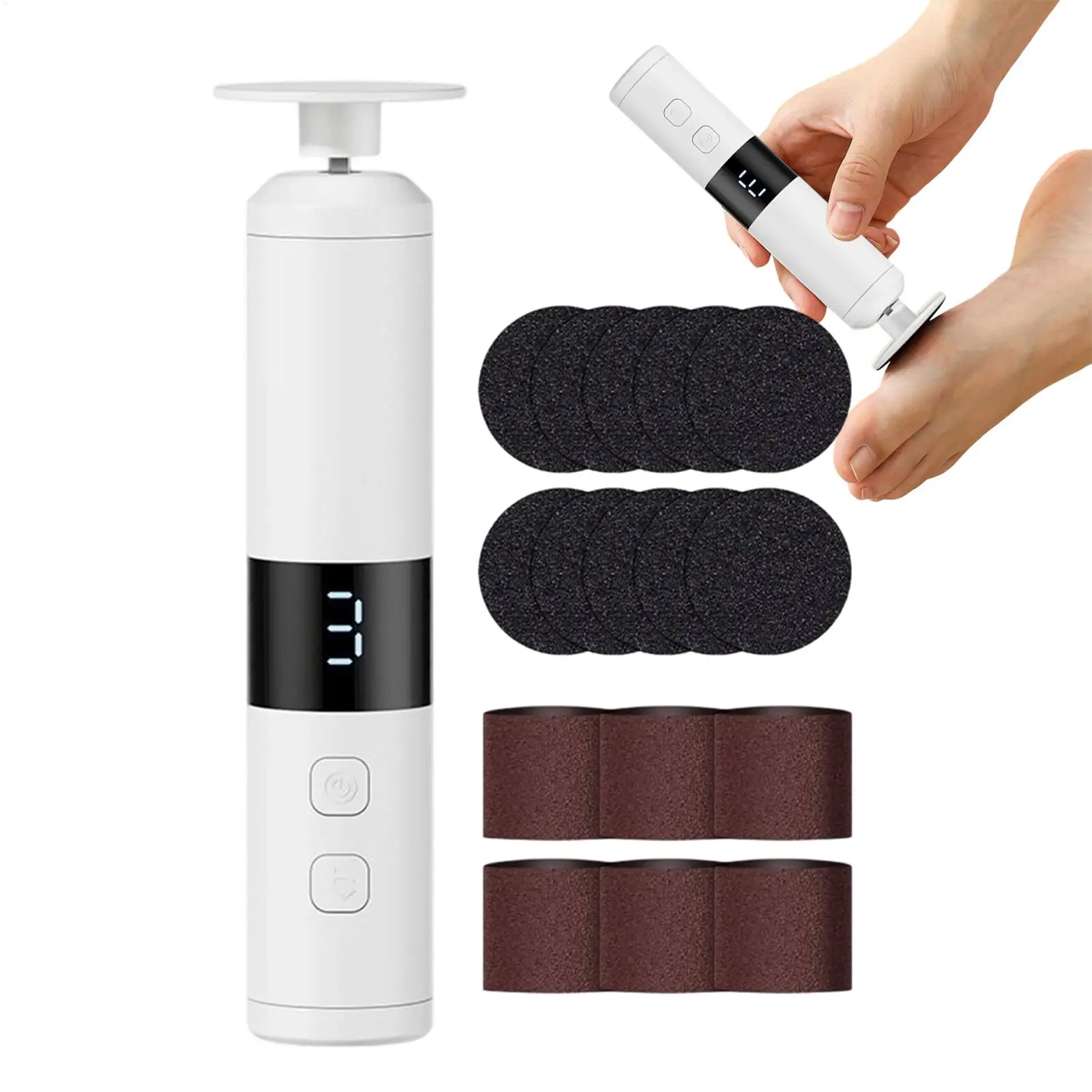 

Electric Foot File Polisher Machine Dead Skin Remover Callus Foot Grinding Trimmer Foot Care Tool Scrubber Foot Grinder