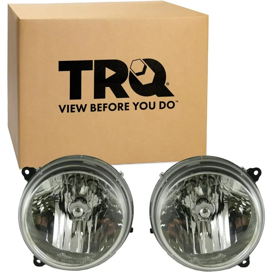 

2 Piece Headlight Assembly Set with Chrome Bezel for Driver and Passenger Side Compatible with Jeep Liberty 20052007 Ideal for