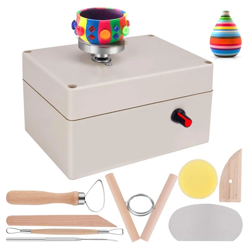 Pottery Wheel, USB Pottery Machine With Pottery Shaping Tools, Pottery Wheel Mini Clay Making Pottery Machine Ceramic