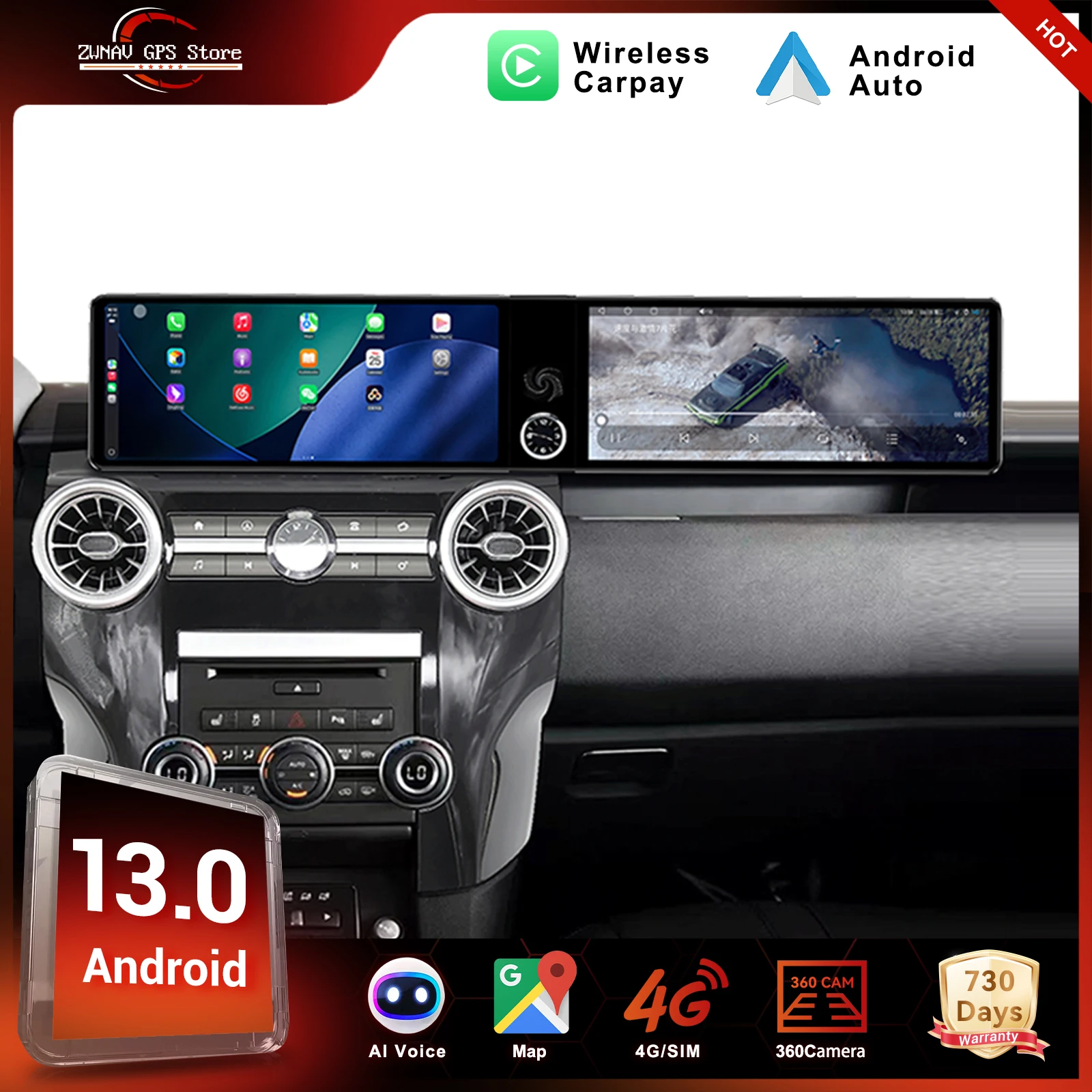 

Двойной экран 12,3 дюйма, Android, автонавигация, carplay для Land Rover Discovery 4 2010-2016, мультимедийный плеер, радио, беспроводная головка