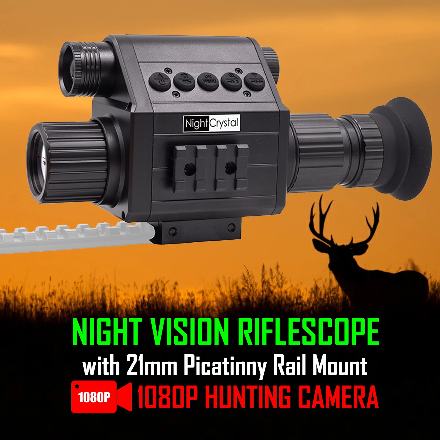 Megaorei M5 M6 HD 1080P Monokular Infrarot Digitales Nachtsichtgerät 5x Zoom Jagdkamera Outdoor Taktisches Teleskop mit IR