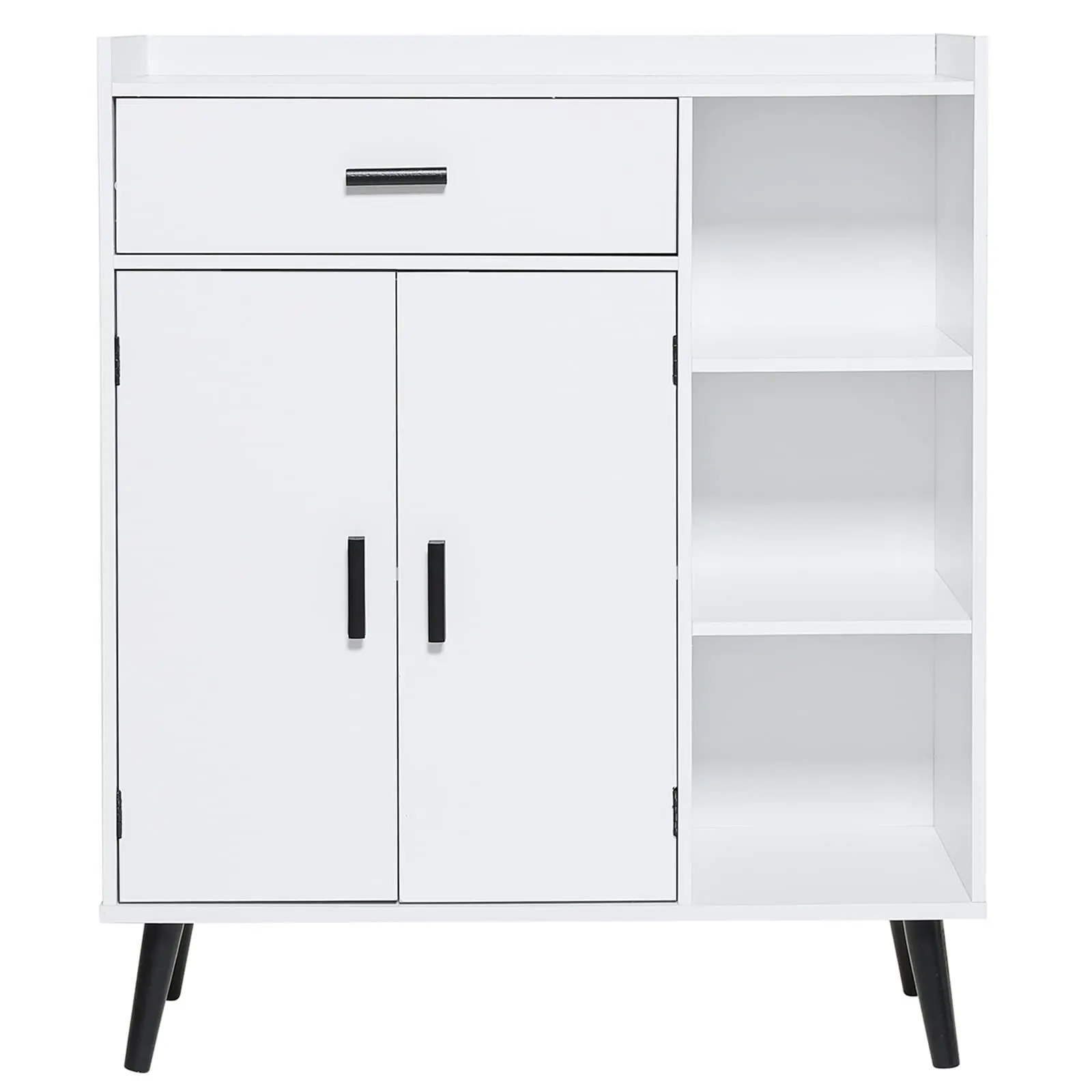 Storage Cabinet With 2 Doors And 3 Shelves Floor Storage Cabinet With 1 Large Drawer Freestanding Cabinet For Living Room