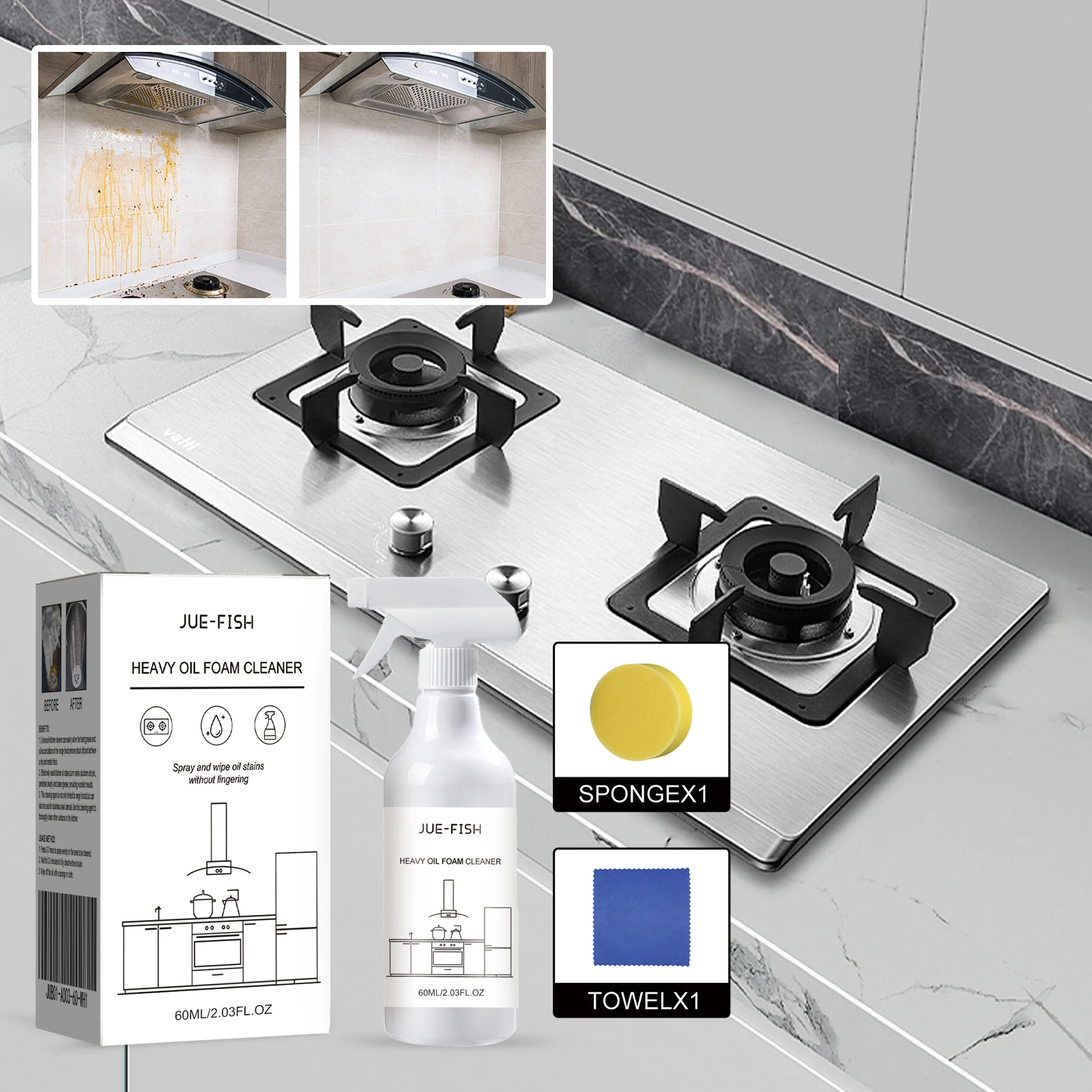 Splash Foam Spray Multipurpose Range Hood Oven Grill Stove Tile Sink Pots Fast Stubborn Oil Stain Remove Kitchen Grease Remover